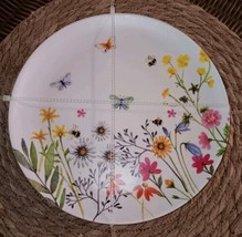 Harvest Green Studio Bamboo Butterfly Spring Floral Dinner Plates 10&quot;  Set/4 NEW - £25.40 GBP
