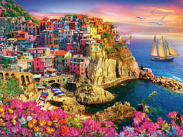 Amali Coast Italy Cinque Terre Paradise Ceramic Tile Mural Backsplash Medallion - £45.15 GBP+