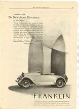 Franklin New Sport Runabout Magazine Ad 1920's - $11.88