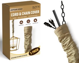 Royal Designs, Inc. CC-1-LB Beige Cord &amp; Chain Cover 4&#39; Linen Fabric Touch Faste - $22.72+