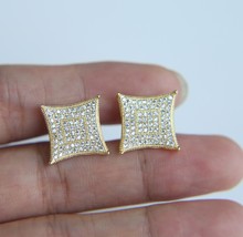USA hot selling kite earrings screwback hip hop bling jewelry real mipave CZ cub - £16.36 GBP