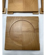 7 Michael Graves Wood Designer Coasters Geometric Modern Deco w/Holder - $54.45