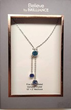 Believe By Brilliance Fine Silver Plated Genuine Crystal 18&quot; + 2&quot; Necklace NIB - £7.01 GBP