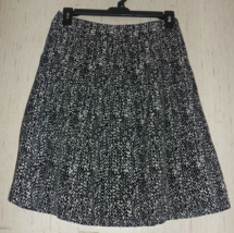 New Womens Talbots Softly Pleated Black &amp; White Print Lined Skirt Size 8P - £19.68 GBP