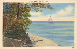 Greetings North East Pa ~ Sailboat-Waves Su Lago Erie-Home Ristorante Cartolina - £6.68 GBP