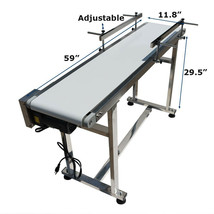 PU Flat Belt Conveyor System 59&quot;Length 11.8&quot;Width Transport  Equipment 110V 120W - £591.93 GBP