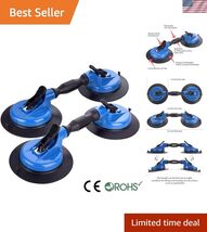 Heavy Duty Dual Vacuum Suction Cup Glass Lifter with Curved Pads, Streng... - $92.05