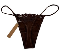 SKIMS Kim Kardashian Fits Everybody Lace String Thong Panty Cocoa Brown ... - $11.75