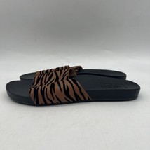 VANS Slides Womens Black Brown Checkered Leather Comfort City Sandals sz 9 - £19.33 GBP