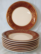 Castleton Flamenco Red Gold Bread Plate set of 8 - $29.69