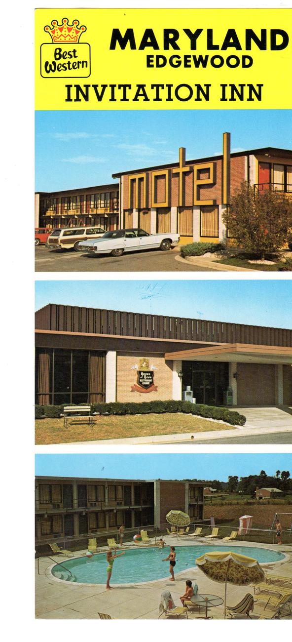 Maryland Edgewood Invitation Inn, Best Western  (1960&#39;s) postcard - $2.20