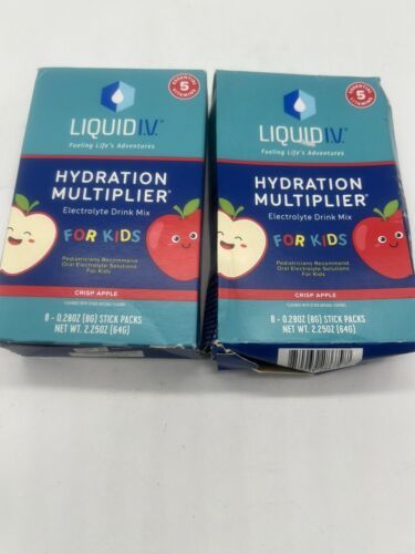 (2) Liquid I.V. Hydration Multiplier Electrolyte Drink Mix Kids Crisp Ap... - $7.99