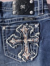 Miss Me shorts 27 Rhinestone Embroidered Cross Back Pockets bling JP9031H - £31.46 GBP