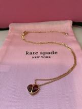 Kate Spade New York Red Stone Heart Pendant Necklace New  - £30.91 GBP