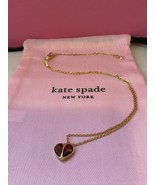 Kate Spade New York Red Stone Heart Pendant Necklace New  - $53.32 CAD
