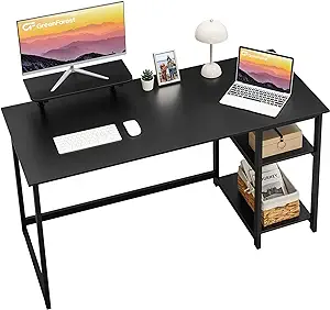 Computer Home Office Desk With Monitor Stand And Reversible Storage Shel... - £174.16 GBP