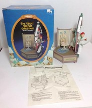 Rare!! 1987 Enesco &quot; The Night Before Christmas&quot; Deluxe Action Musical Figurine - £32.72 GBP