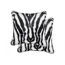 18&quot; X 18&quot; X 5&quot; Denton Zebra Black And White Faux  Pillow 2 Pack - £57.11 GBP