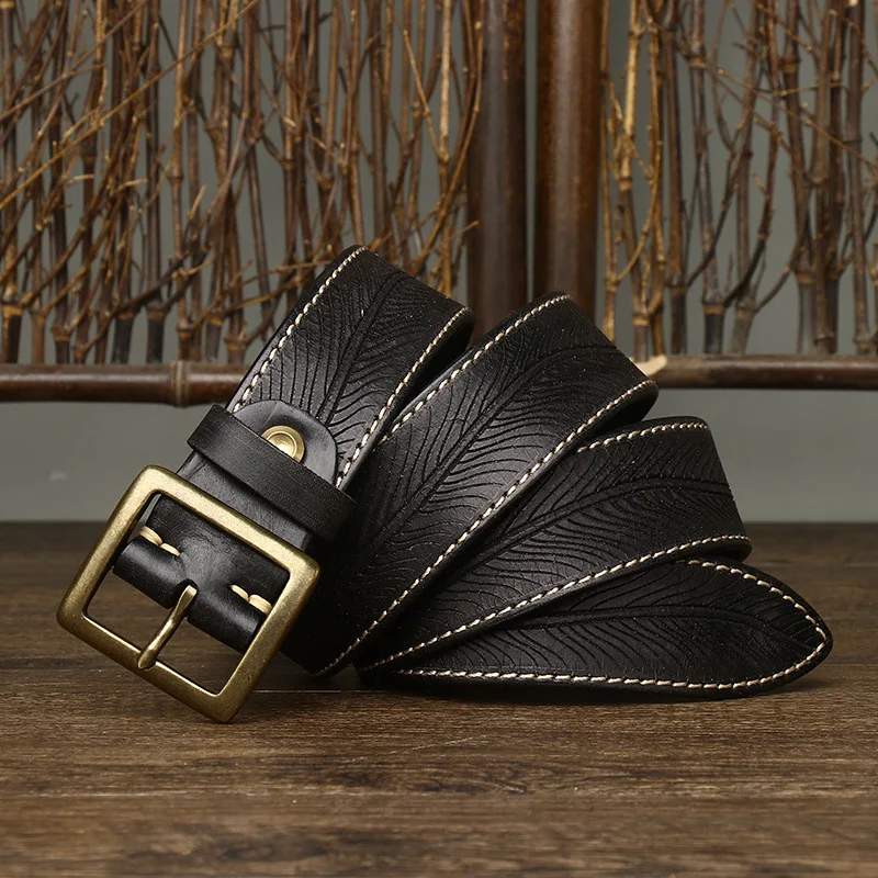 Tage luxury printing handmade leather copper buckle man s belt gotico cowhide retro all thumb200