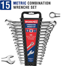WORKPRO Metric Combination Wrench Set, 15PCS Mechanic Wrench Set from 8 to 25mm - £59.13 GBP