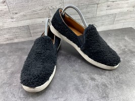 Ugg Australia Loafers Women 9 M Ricci Shoes Black Suede Fuzzy Slip On Co... - $24.57