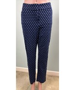 Women&#39;s Chico&#39;s Ponte Medallion-Print Tapered Ankle Pants Navy Blue Sz 0... - $51.97
