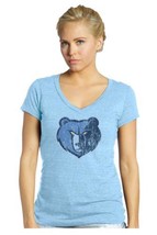 NWT NBA Memphis Grizzlies Women&#39;s Size Large Blue V-Neck Tee Shirt - €14,57 EUR