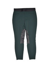 Theory Breeches Womens 10 Green Stretch Leather Trim Equestrian Horse Pants - £29.54 GBP