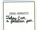 Playbill Israel Horovitz&#39;s Today I Am a Fountain Pen Grant Shaud 1986 - $13.86