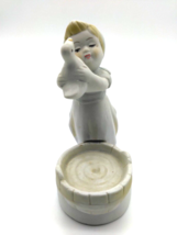 Vintage Bisque Girl Holding Duck Figurine - Adorable! Fast Ship! - £12.70 GBP