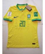 Vini Jr #20 Brazil 2022 World Cup Match Player Version Yellow Home Socce... - $1,473.32 MXN