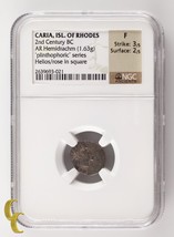 Caria, Isle of Rhodes AR Hemidrachm plinthophoric series Helios/Rose in ... - $519.75