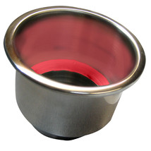 Whitecap Flush Mount Cup Holder w/Red LED Light - Stainless Steel [S-3511RC] - £21.37 GBP