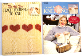 Leisure Arts 2 Books- I Can&#39;t Believe I&#39;m Knitting &amp; Teach Yourself to Knit - £15.51 GBP