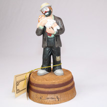 Vintage Emmett Kelly Jr. Clown Figurine Music Box Plays Rockaby Baby Does Play - $21.10