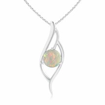 ANGARA Opal Angel Wing Bypass Pendant Necklace in 14K Gold (Grade-AAAA, Size-9) - £591.35 GBP