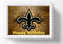 New Orleans  1/4 sheet Edible Cake Topper Party Edible Cake Football Image - £11.37 GBP+