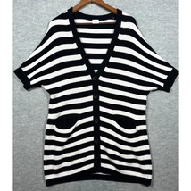 Cabi XS Cardigan Sweater Striped Whistle Black &amp; White - $405.69 MXN