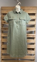 Vineyard Vines Green Stretch Utility Chino Denim Knee Length Dress Size ... - $14.85
