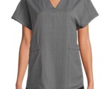 Climate Right Cuddl Duds Women’s Woven Twill Scrub Top V-neck  Gray XS New - $16.99