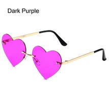 Rimless Heart gles Woman Vintage  Fe Clear Lens Colorful Hippie  Gles Female Red - £82.66 GBP