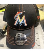 Miami Marlins Hat New Era 39Thirty 3930 Cap Size L/XL Black/Orange - £21.93 GBP
