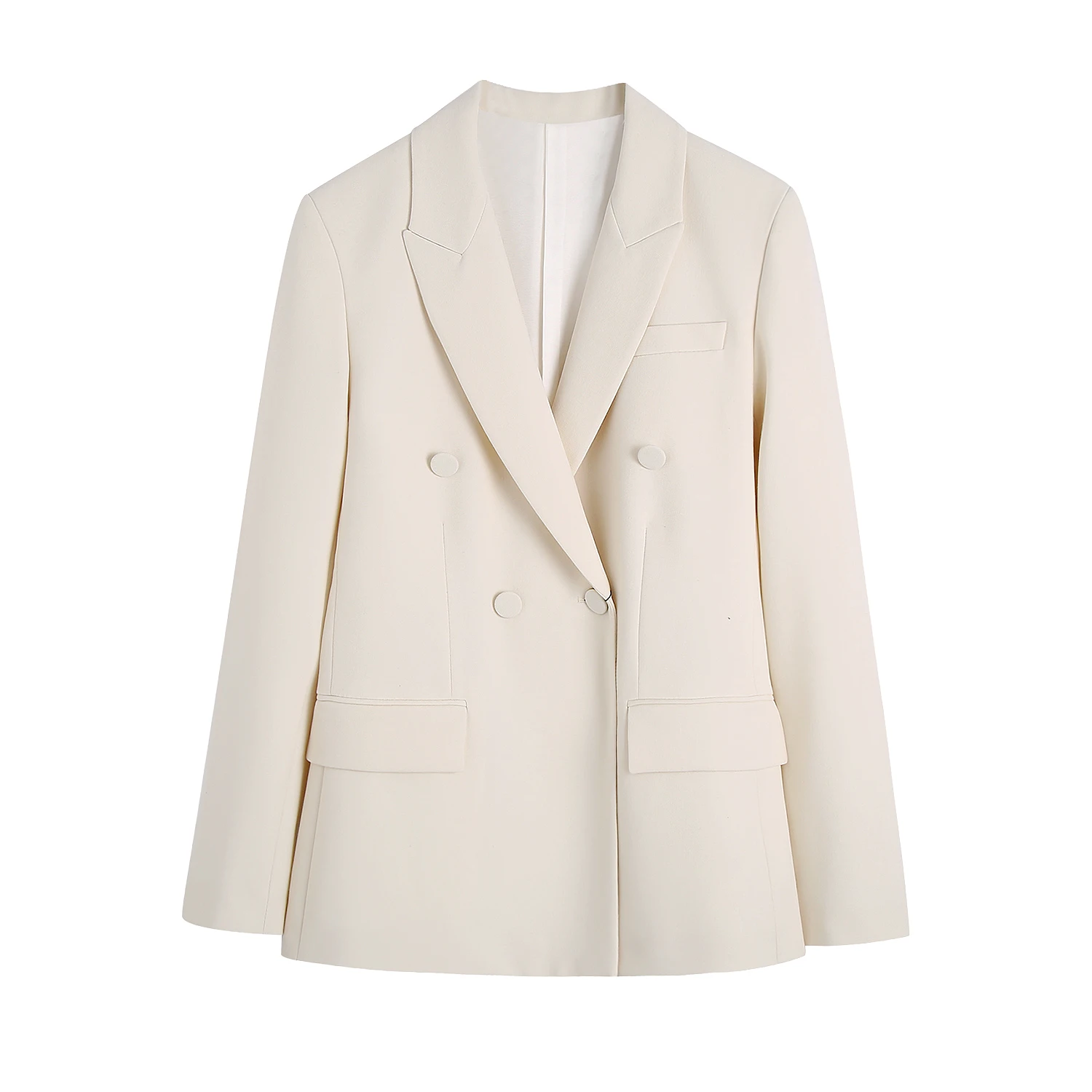 KEYANKETIAN Fasion Women&#39;s Suit Fit Double Breasted Blazer Silk Satin Ladies Off - £147.20 GBP
