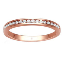 Solid 14K Rose Gold 0.20 Ct Natural Diamond Wedding Band Ring - £290.21 GBP