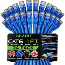Cat 6 Ethernet Cable 1 ft 24 Pack Cat6 Patch Cable Cat 6 Patch Cable Cat 6 Cable - £60.92 GBP