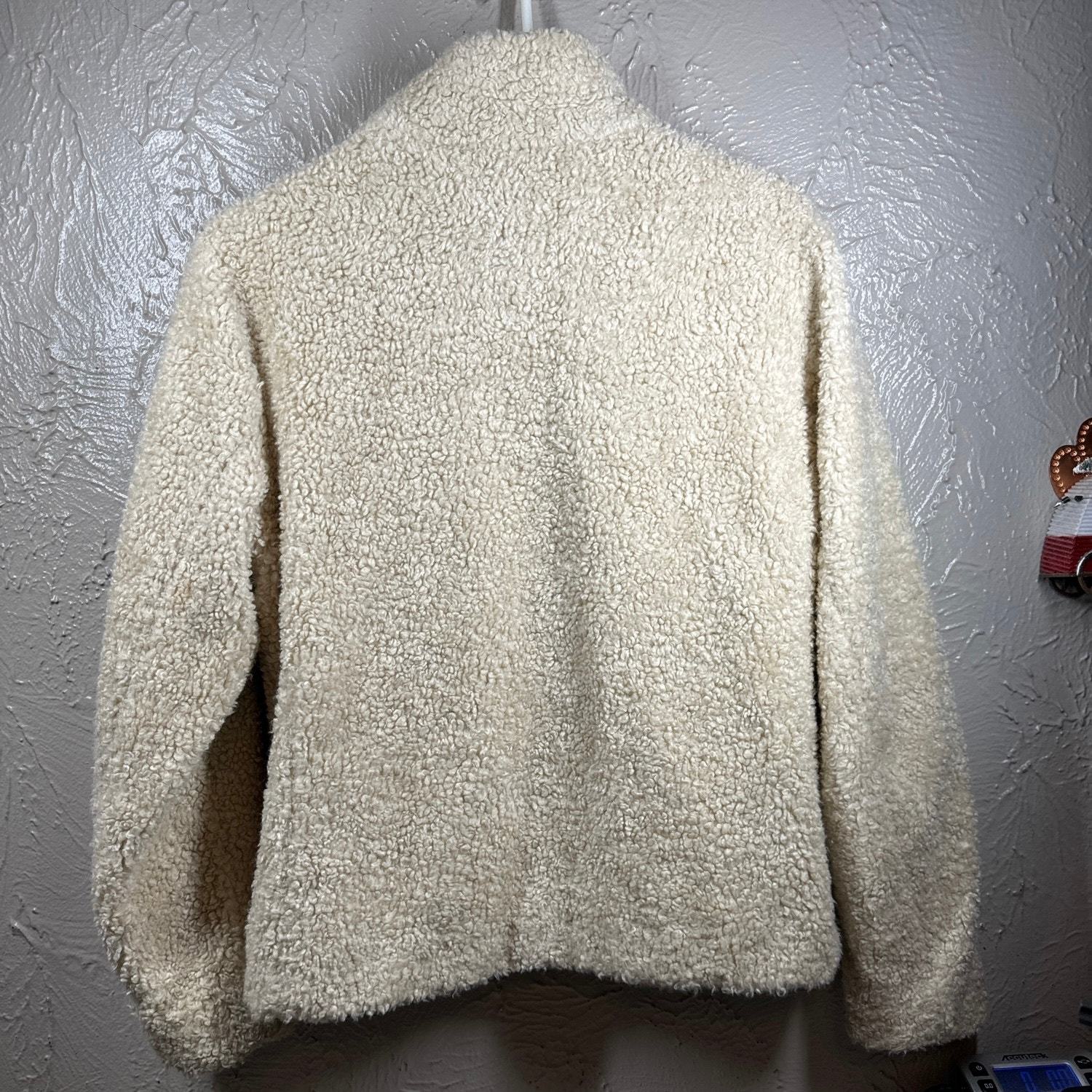 Pendleton Fuzzy Zip Up Jacket Beige Tan Womans Front Pockets Size Medium Item image 4