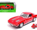 1963 Chevrolet Corvette 1/24 Scale Diecast Metal Model - Red (Retail Box) - £27.25 GBP