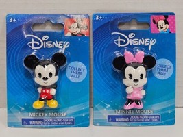 Lot Of 2 NIP Sealed Disney Vinyl Figures Cake Toppers Mickey &amp; Minnie Mouse - £4.75 GBP