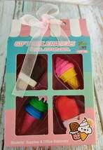 Gift Box Ice Cream Erasers - 1 Box 4 Pieces - Chocolate Ice Cream Cone P... - $2.00