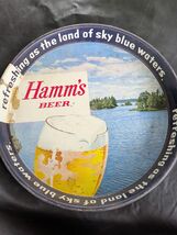 Hamm's Beer Metal Serving Tray Refreshing As Land Blue Sky Lake Scene - $36.37